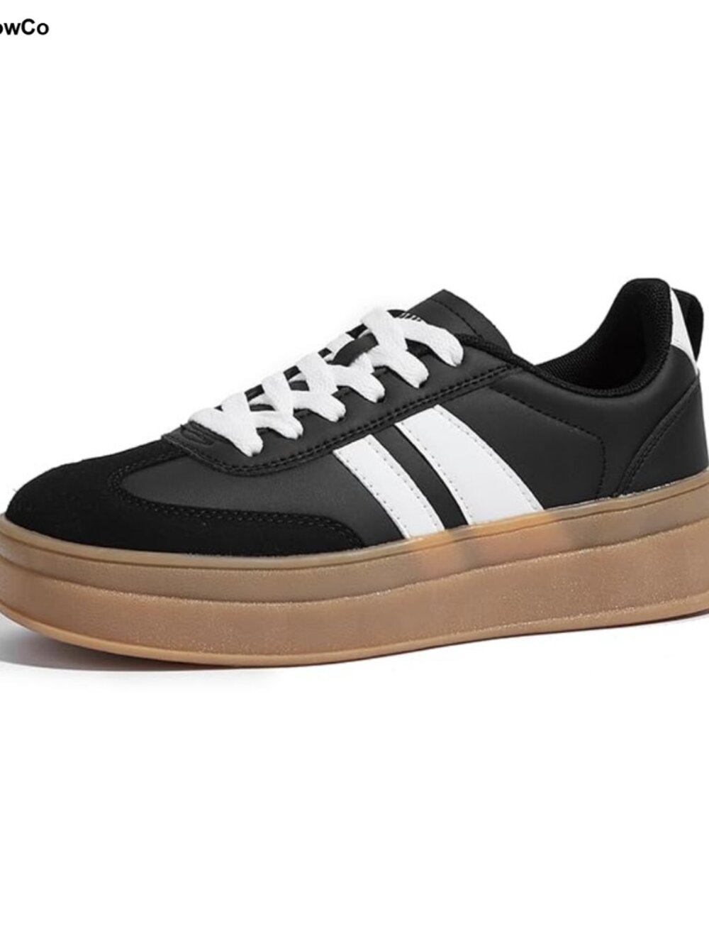 Chunky Platform Sneakers Retro Leather Suede Casual Tennis Shoes